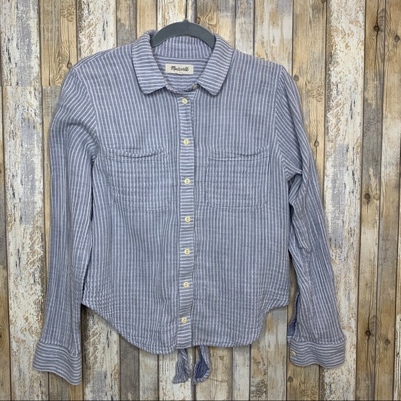 Madewell Tops - Madewell Striped Tie Back Button Down